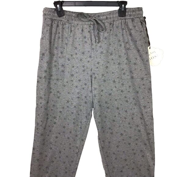 Knox Rose Women’s Star Print Jogger Sweatpants Size Large Coal Grey Lounge Pants - Picture 12 of 16